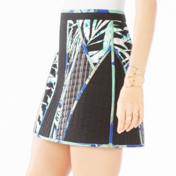 {NWOT} BCBGMAXAZRIA | Andrick Palms Quilted Skirt - Picture 3 of 8